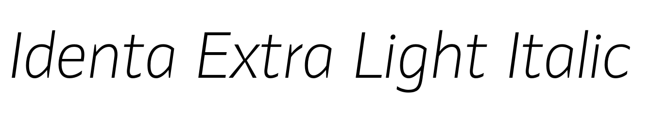 Identa Extra Light Italic